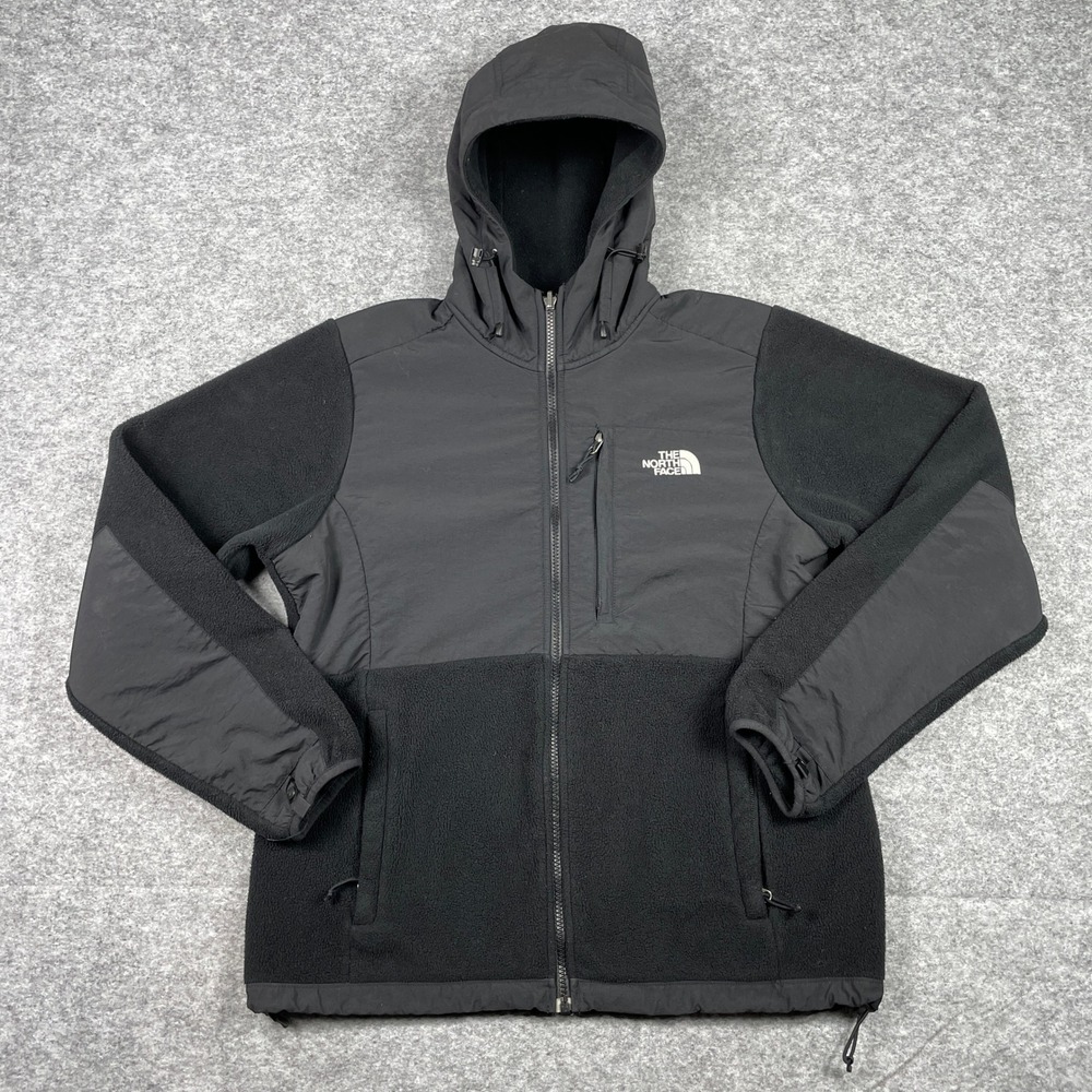 The North Face Denali Hoodie Womens L Black Polartec Fleece Full Zip Jacket F13